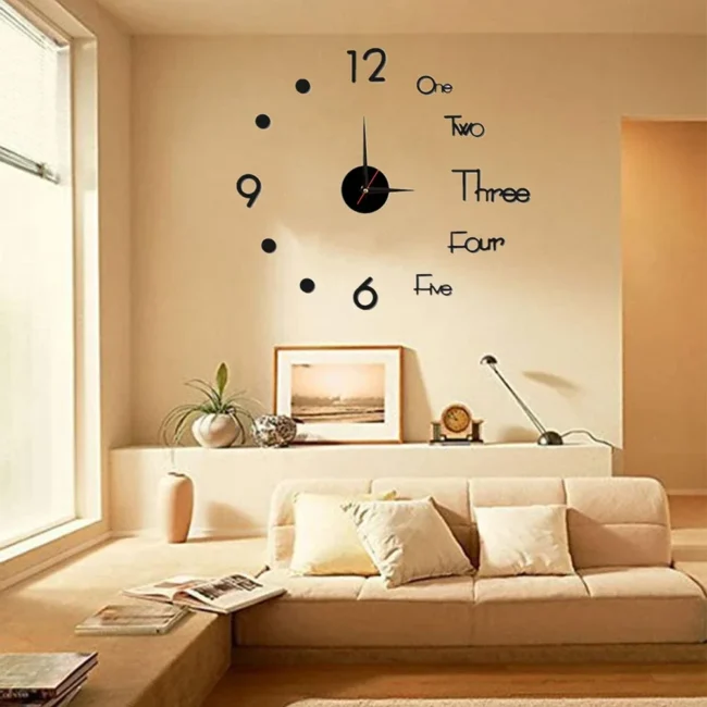 3D Wall Clock Luminous Frameless DIY Digital Clock Stickers Silent Office Decor - Image 4