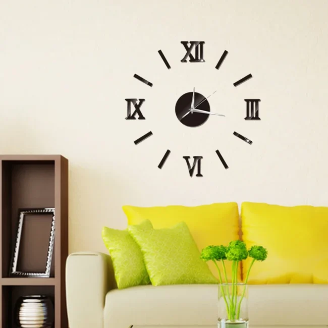 3D Mirror Effect DIY Wall Clock Modern Design Home Decor Art Living Room Watch - Image 3